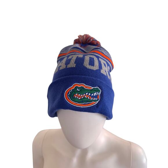 New FLORIDA GATORS Men's Blue Banner Cuffed Knit Hat With Pom - Picture 1 of 5